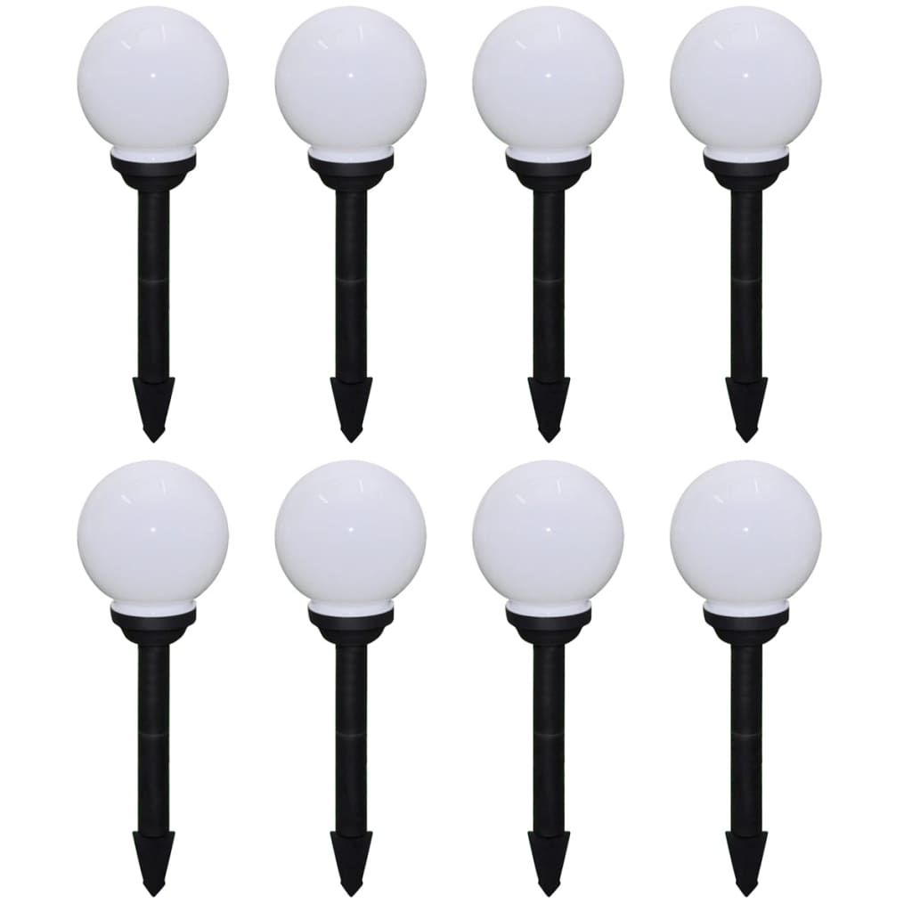 vidaXL Outdoor Pathway Lamps 8 pcs LED 15 cm with Ground Spike