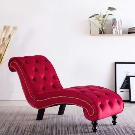 indoor red chaise lounge chairs