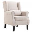 vidaXL Armchair Beige Fabric