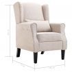 vidaXL Armchair Beige Fabric