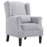 vidaXL Armchair Light Grey Fabric