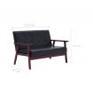 vidaXL 2-Seater Sofa Black Faux Leather