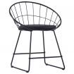 vidaXL Dining Chairs with Faux Leather Seats 4 pcs Black Steel