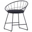 vidaXL Dining Chairs with Faux Leather Seats 4 pcs Black Steel