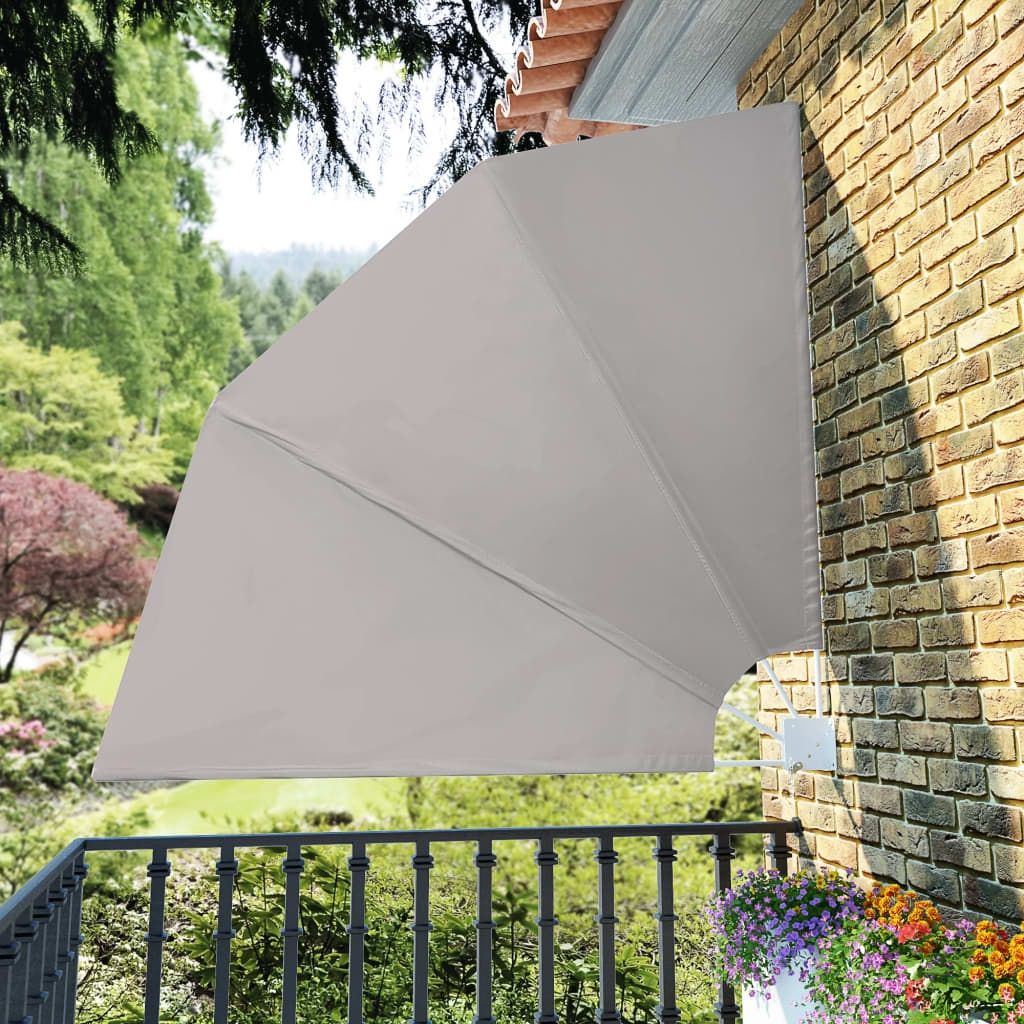 vidaXL Collapsible Terrace Side Awning Cream 210x210 cm