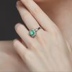 Poly S925 3A Zircon Emerald Statement Ring