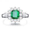 Poly S925 3A Zircon Emerald Statement Ring