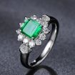 Poly S925 3A Zircon Emerald Statement Ring