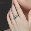 Poly S925 3A Zircon Emerald Statement Ring