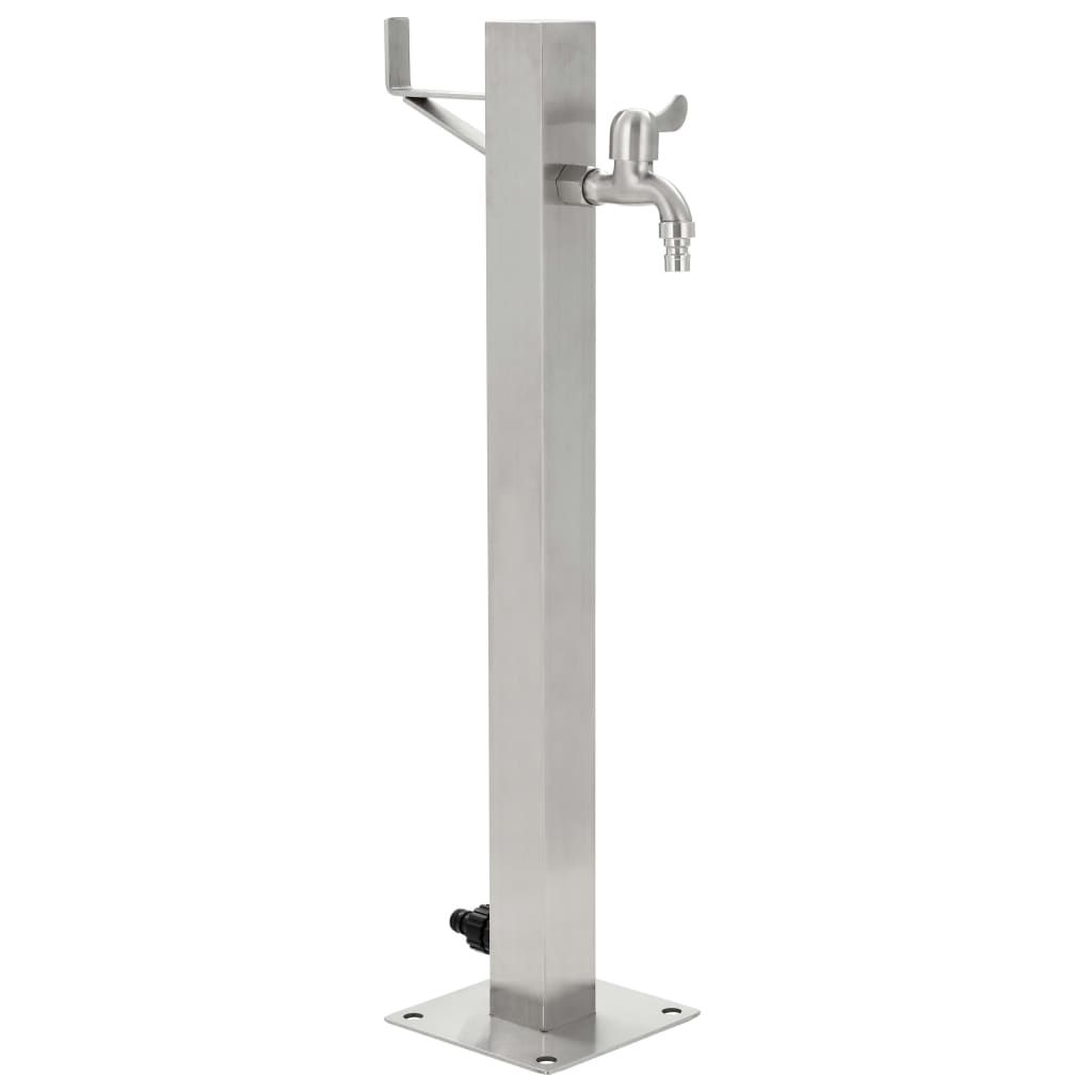 vidaXL Garden Water Column Stainless Steel Square 65 cm