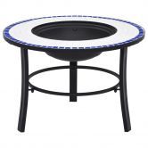 vidaXl Mosaic Fire Pit Blue and White 68cm Ceramic