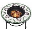 vidaXl Mosaic Fire Pit Green 68cm Ceramic