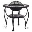 vidaXL Mosaic Fire Pit Table Black and White 68 cm Ceramic