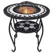 vidaXL Mosaic Fire Pit Table Black and White 68 cm Ceramic