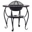 vidaXL Mosaic Fire Pit Table Black and White 68 cm Ceramic