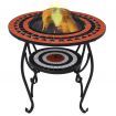 vidaXL Mosaic Fire Pit Table Terracotta and White 68 cm Ceramic