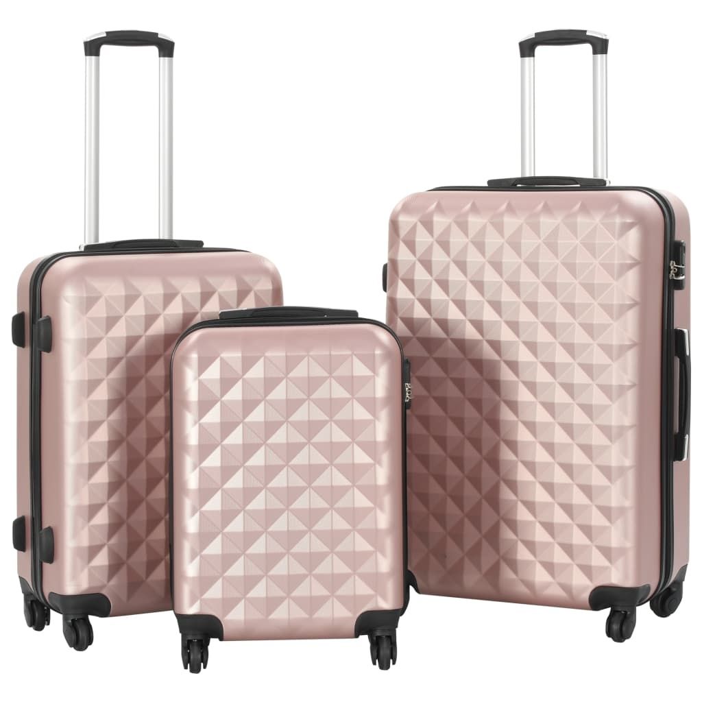 vidaXL Hardcase Trolley Set 3 pcs Rose Gold ABS