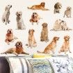 3D Wall Stickers Dogs PVC Self Adhesive Removable DIY Decoration Golden Retriever