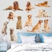 3D Wall Stickers Dogs PVC Self Adhesive Removable DIY Decoration Golden Retriever