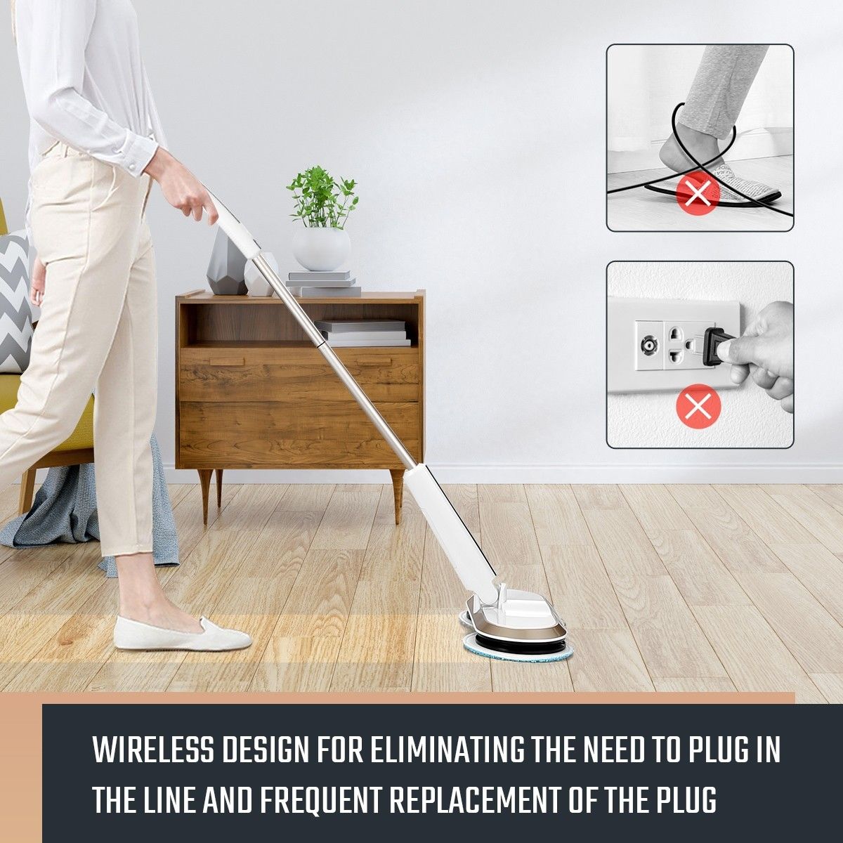 4in1 Electric Cordless Mop Dry Wet Mopping Floor Polishing Waxing