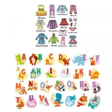 Girls Clothing Label and Alphabet Wall Sticker  Wardrobe Classification Tips Storage Organizing Nursery Room Decor