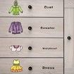 Girls Clothing Label and Alphabet Wall Sticker  Wardrobe Classification Tips Storage Organizing Nursery Room Decor