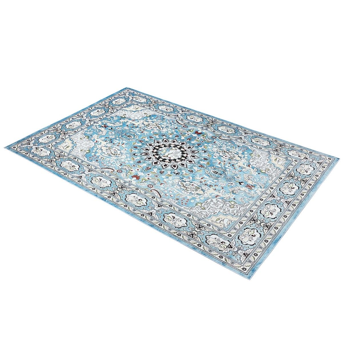 2x3m Soft Floor Area Rug Navy Blue Traditional Carpet Anti-slip Mat ...