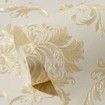 3D Self Adhesive Floral Pattern  Non-Woven Wall Paper 53CMX5M Beige Yellow