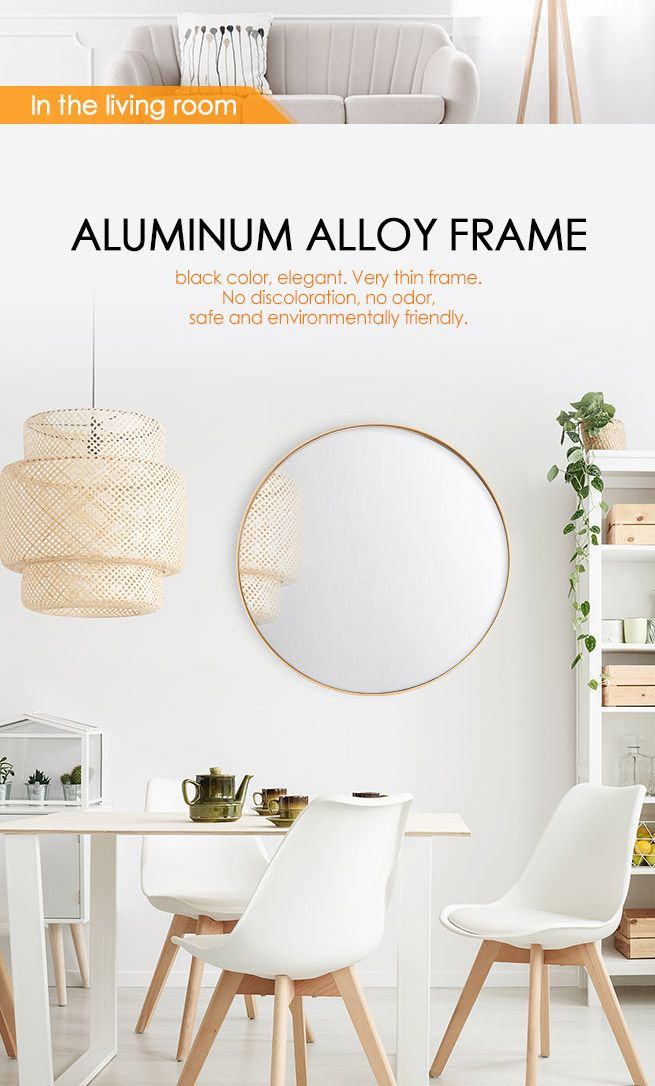 Gold Large Round Mirror Decorative Wall Mirror 80cm | Crazy Sales
