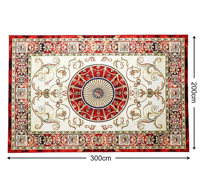 2x3m Soft Floor Area Rug Royal Red Traditional Carpet Anti-slip Mat ...