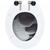 WC Toilet Seat with Soft Close Lid MDF Stones Design