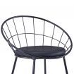 Dining Chairs with Faux Leather Seats 2 pcs Black Steel