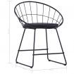 Dining Chairs with Faux Leather Seats 2 pcs Black Steel