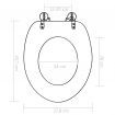 WC Toilet Seats 2 pcs with Soft Close Lids MDF Muschel Design