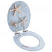 WC Toilet Seats 2 pcs with Soft Close Lids MDF Starfish Design