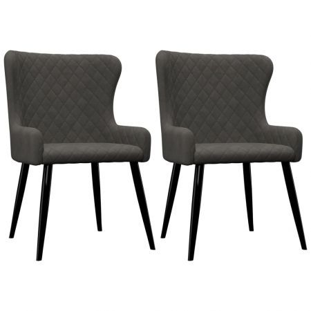 Dining Chairs 2 pcs Grey Velvet