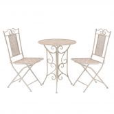 3 Piece Bistro Set Steel White