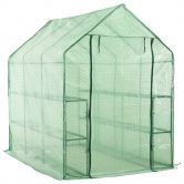 Walk-in Greenhouse with 12 Shelves Steel 143x214x196 cm