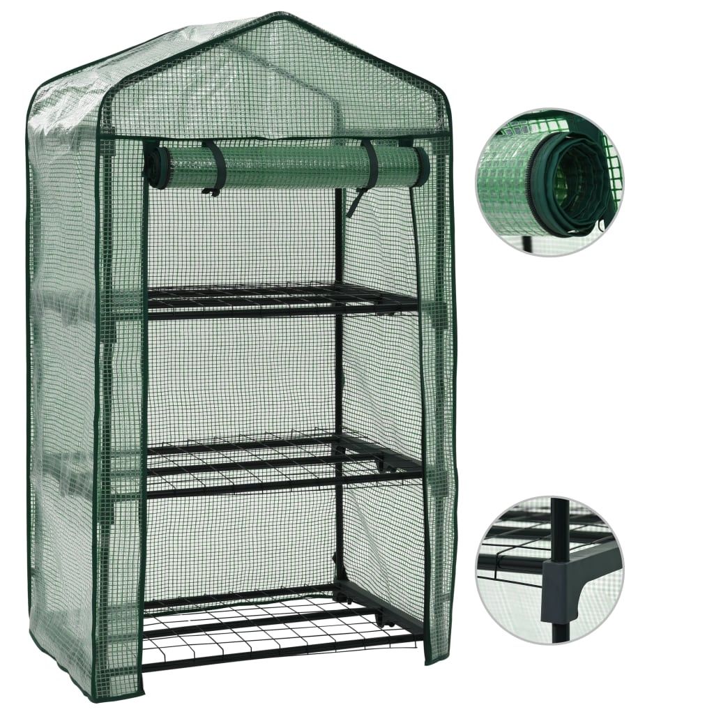 3-Tier Mini Greenhouse 69x49x125 cm