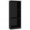 3-Tier Book Cabinet High Gloss Black 40x24x108 cm Chipboard