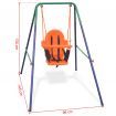 Toddler Swing Set with Safety Harness Orange