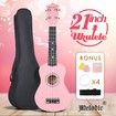 Soprano Ukulele 21 Inch Bundle 4 Strings Musical Instrument w/ Gig Bag Pink Melodic