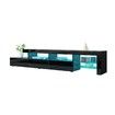 New 3 Drawer TV Table Stand Cabinet LED Entertainment Unit High Gloss Front 240cm Black