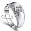 Striegel Men's Nickel Copper  Cubic Zirconia Statement Ring