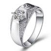 Striegel Men's Nickel Copper  Cubic Zirconia Statement Ring