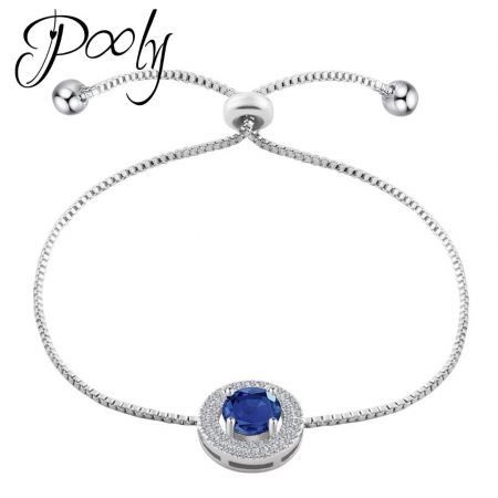 Poly Elegant Design Metallic Finish Stones tennis bracelet