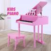 30 Key Piano Children Kids Grand Piano Wood Toy w/ Bench Music Stand-Pink Melodic