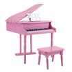 30 Key Piano Children Kids Grand Piano Wood Toy w/ Bench Music Stand-Pink Melodic