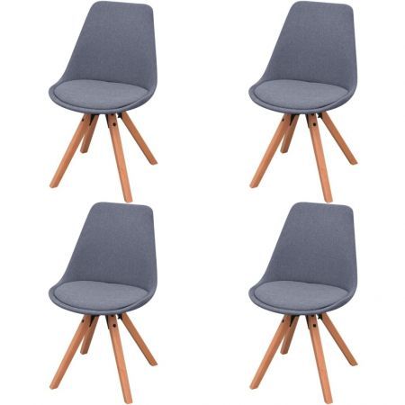 Dining Chairs 4 pcs Light Grey Fabric | Crazy Sales
