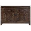 Sideboard with Carved Design 110x35x70 cm Solid Mango Wood